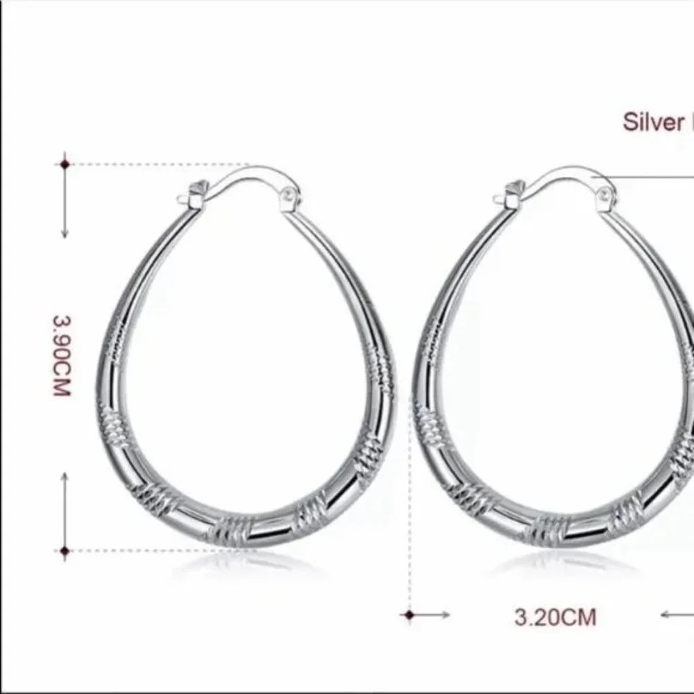 925 STERLING SILVER HOOP EARRINGS, NICE EARRINGS, CUTE EARRINGS - Picture 4 of 6